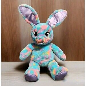 Build A Bear Workshop Tie Dye Bunny Rabbit Easter Rainbow Purple Blue Pink BABW